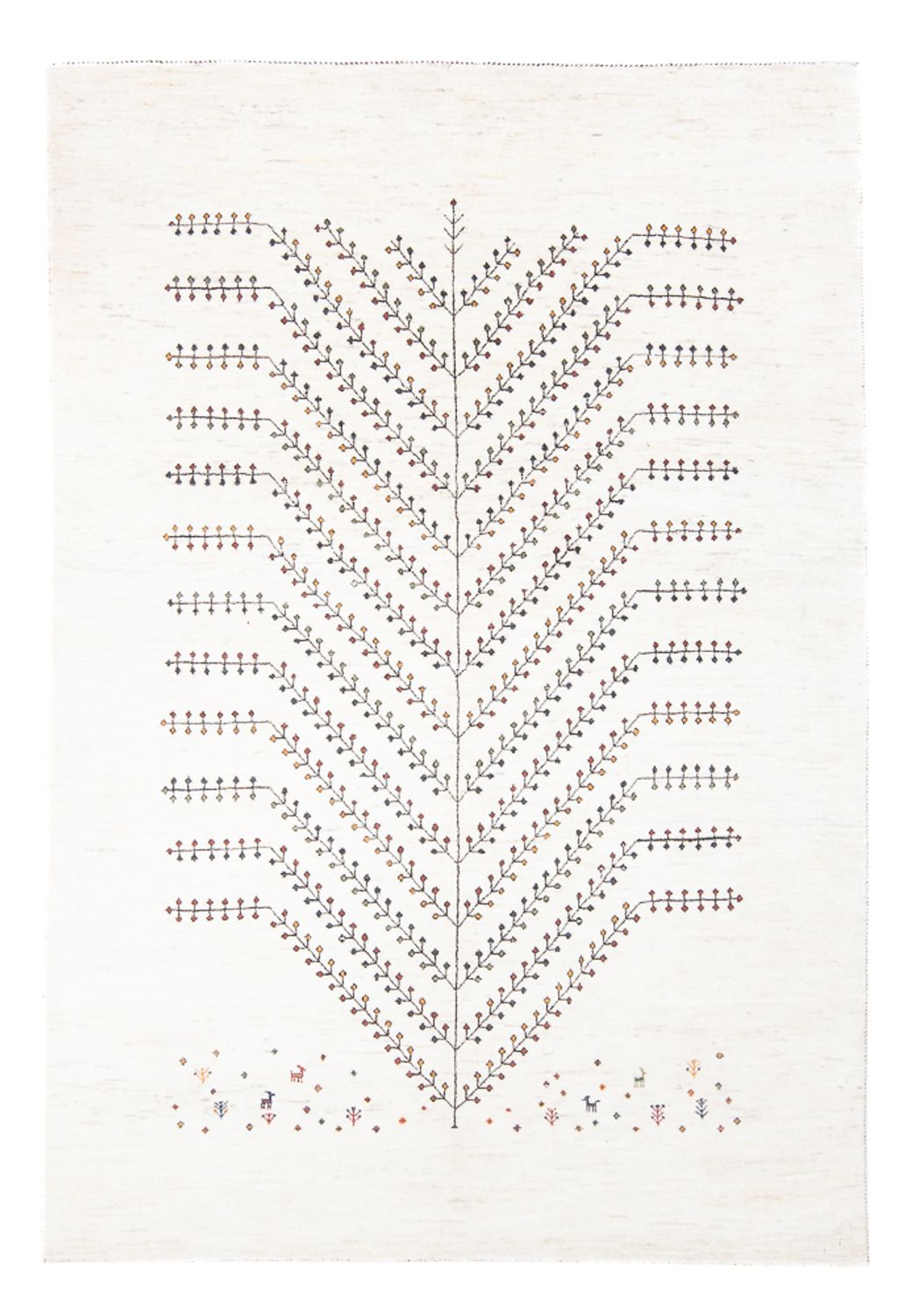 Tapis Gabbeh - Loribaft Persan - 233 x 166 cm - blanc