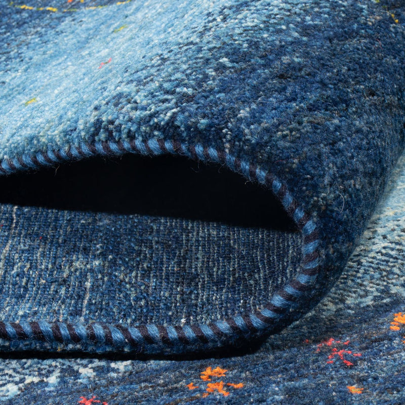 Tapis Gabbeh - Loribaft Persan - 216 x 183 cm - bleu foncé