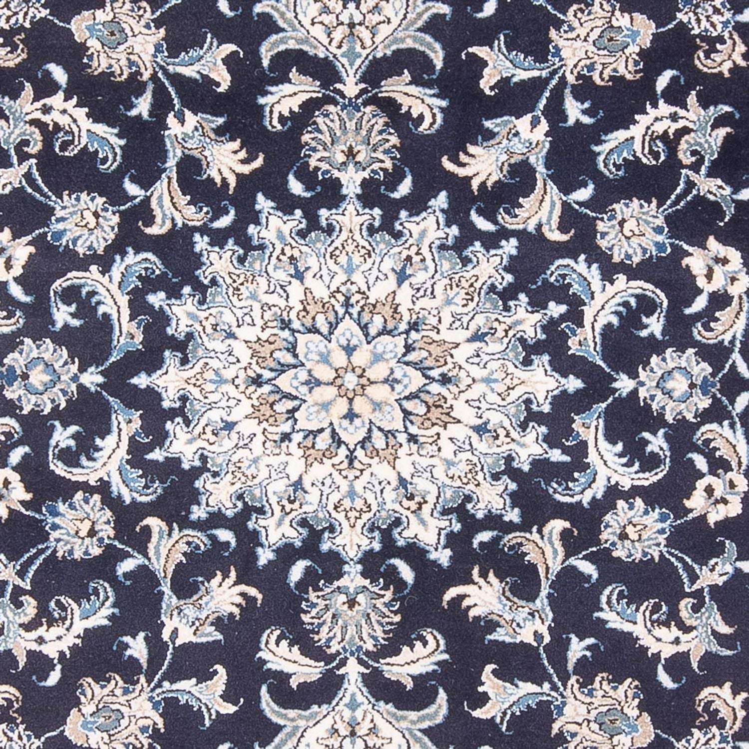 Tapis persan - Nain - Royal - 196 x 145 cm - bleu foncé