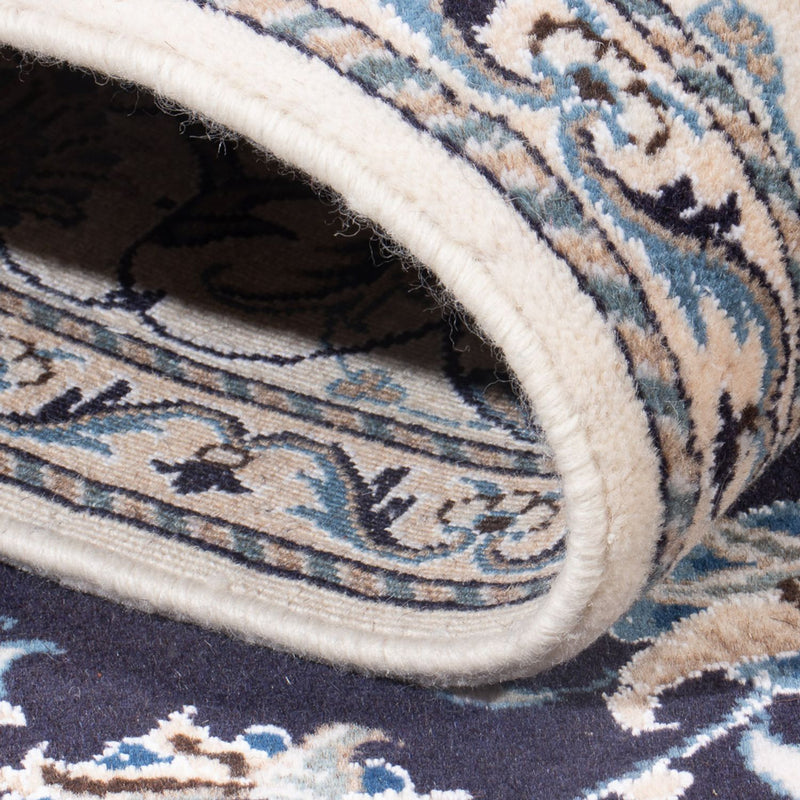 Tapis persan - Nain - Royal - 196 x 145 cm - bleu foncé