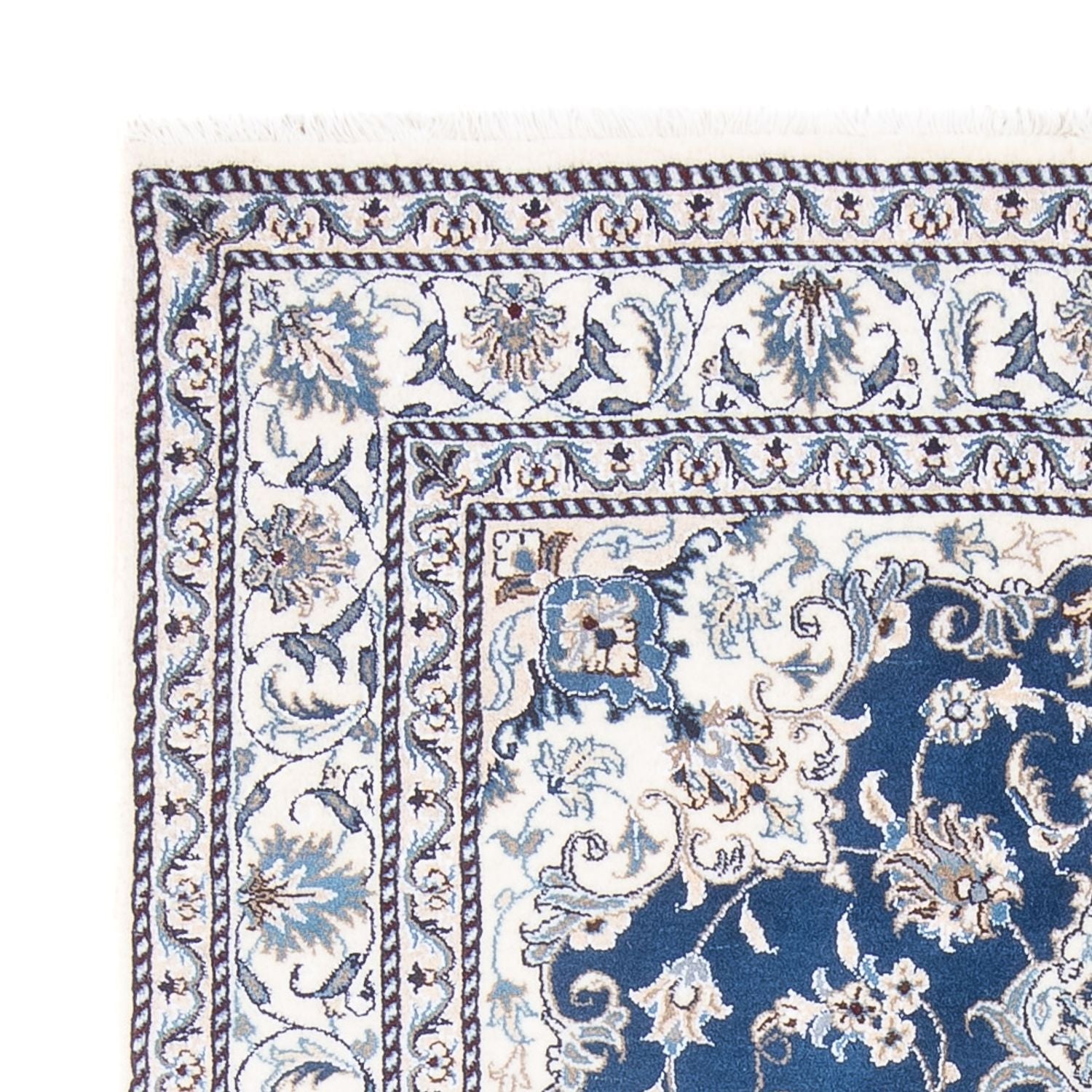 Tapis persan - Nain - Royal - 205 x 149 cm - bleu foncé