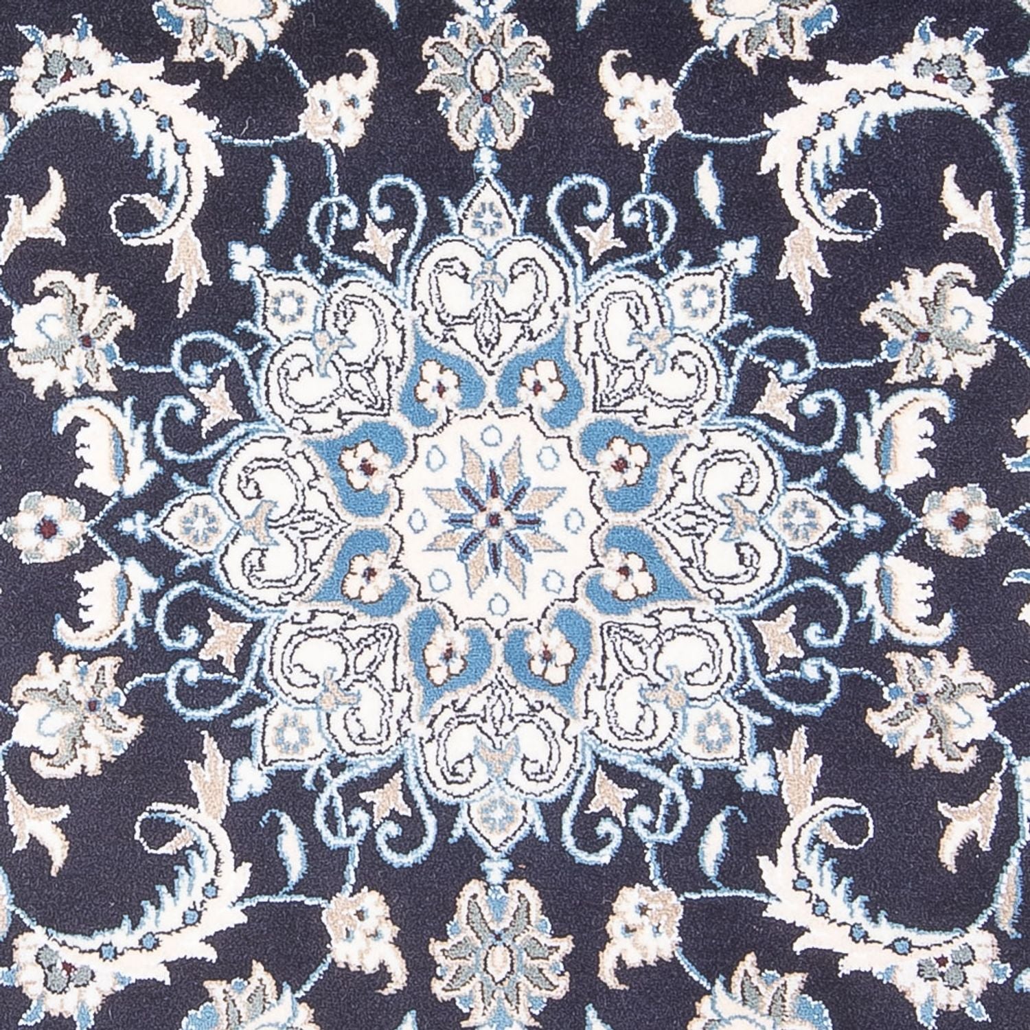Tapis persan - Nain - 200 x 115 cm - bleu foncé