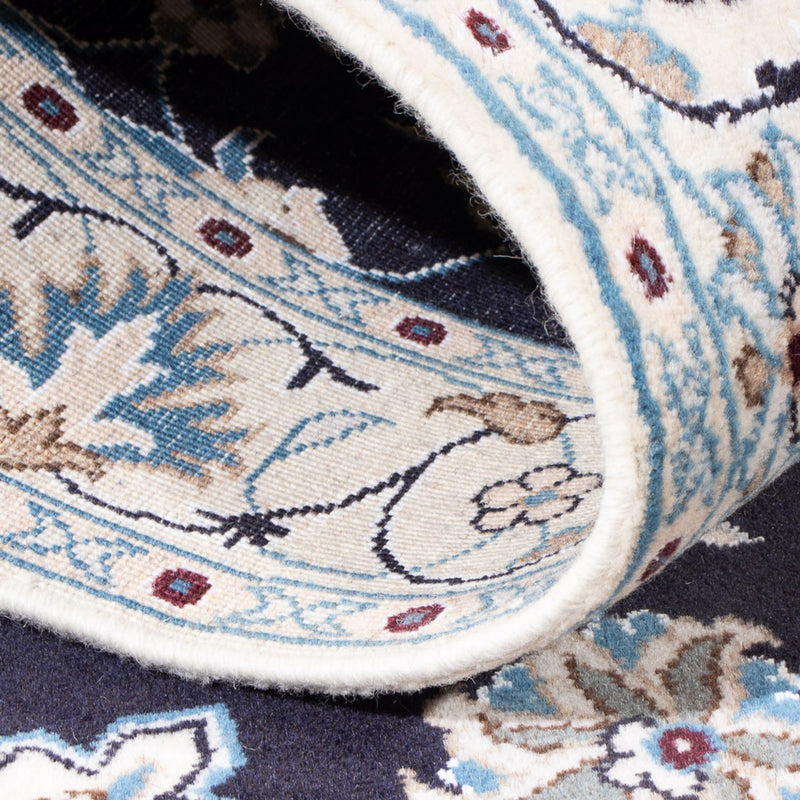 Tapis persan - Nain - 200 x 115 cm - bleu foncé