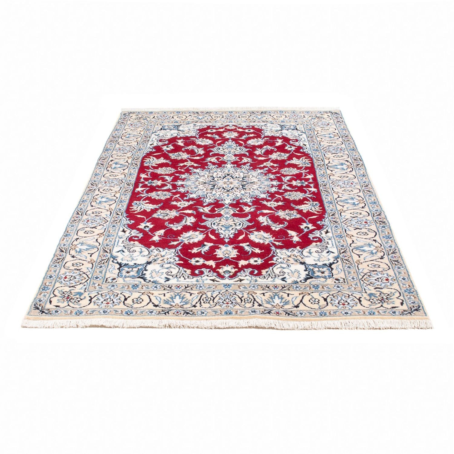 Tapis persan - Nain - 201 x 117 cm - rouge