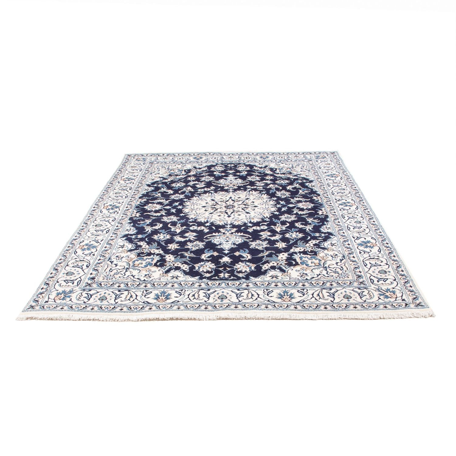 Tapis persan - Nain - 234 x 168 cm - bleu foncé