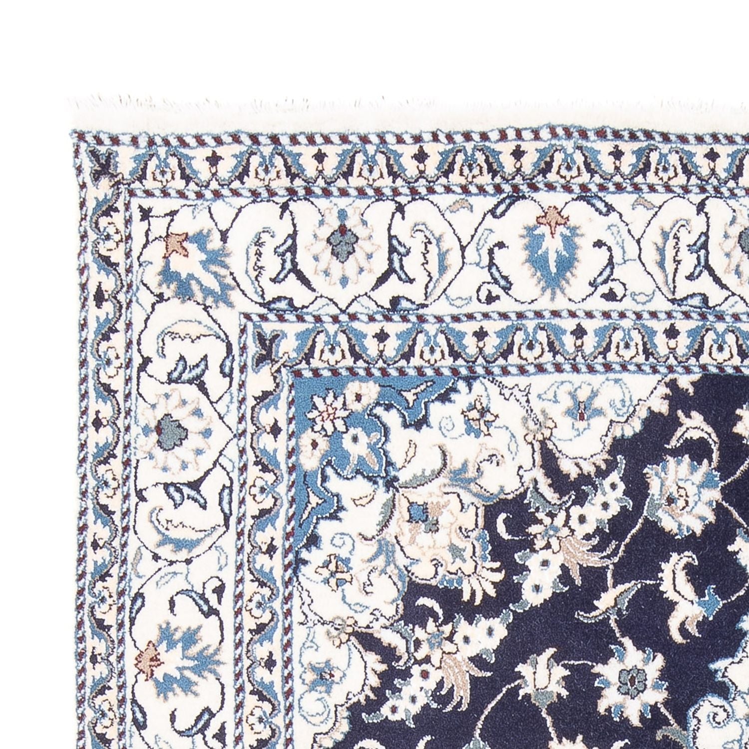 Tapis persan - Nain - 226 x 167 cm - bleu foncé
