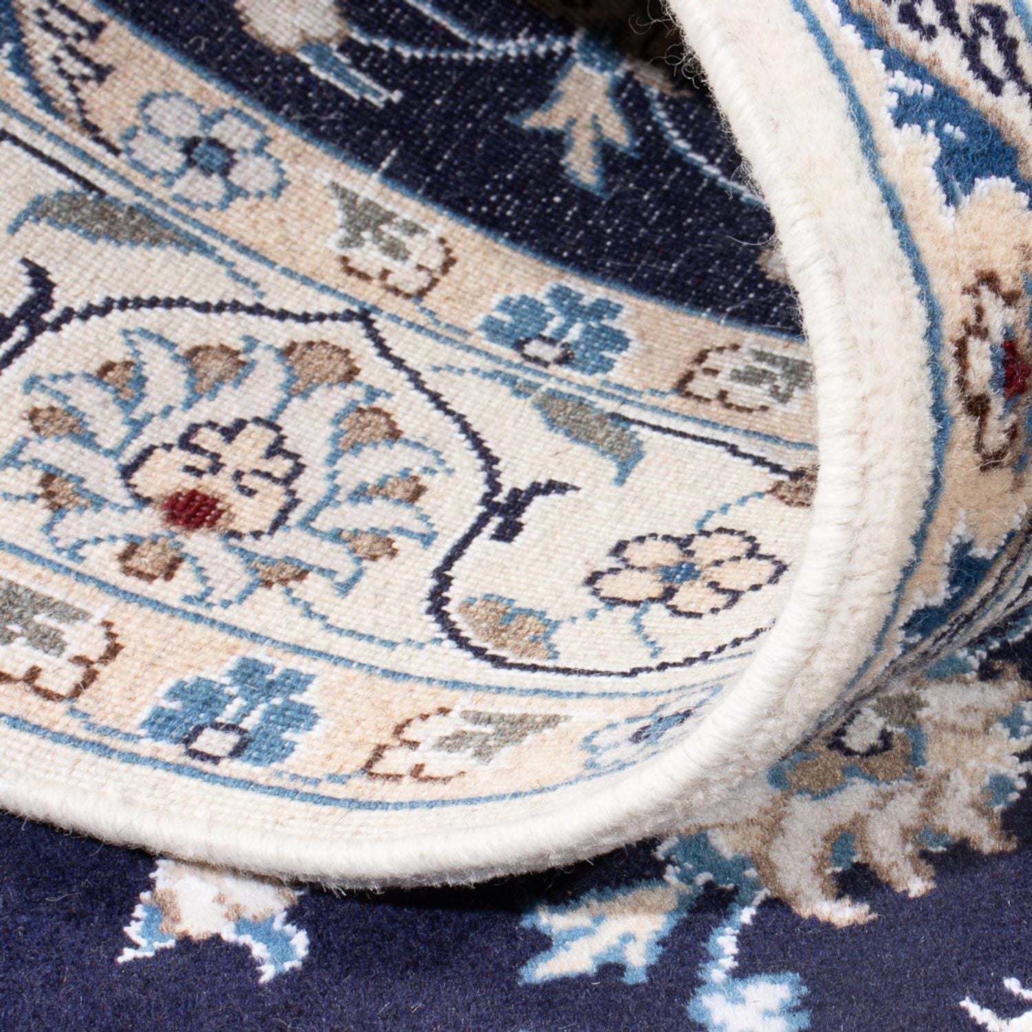 Tapis persan - Nain - 200 x 120 cm - bleu foncé