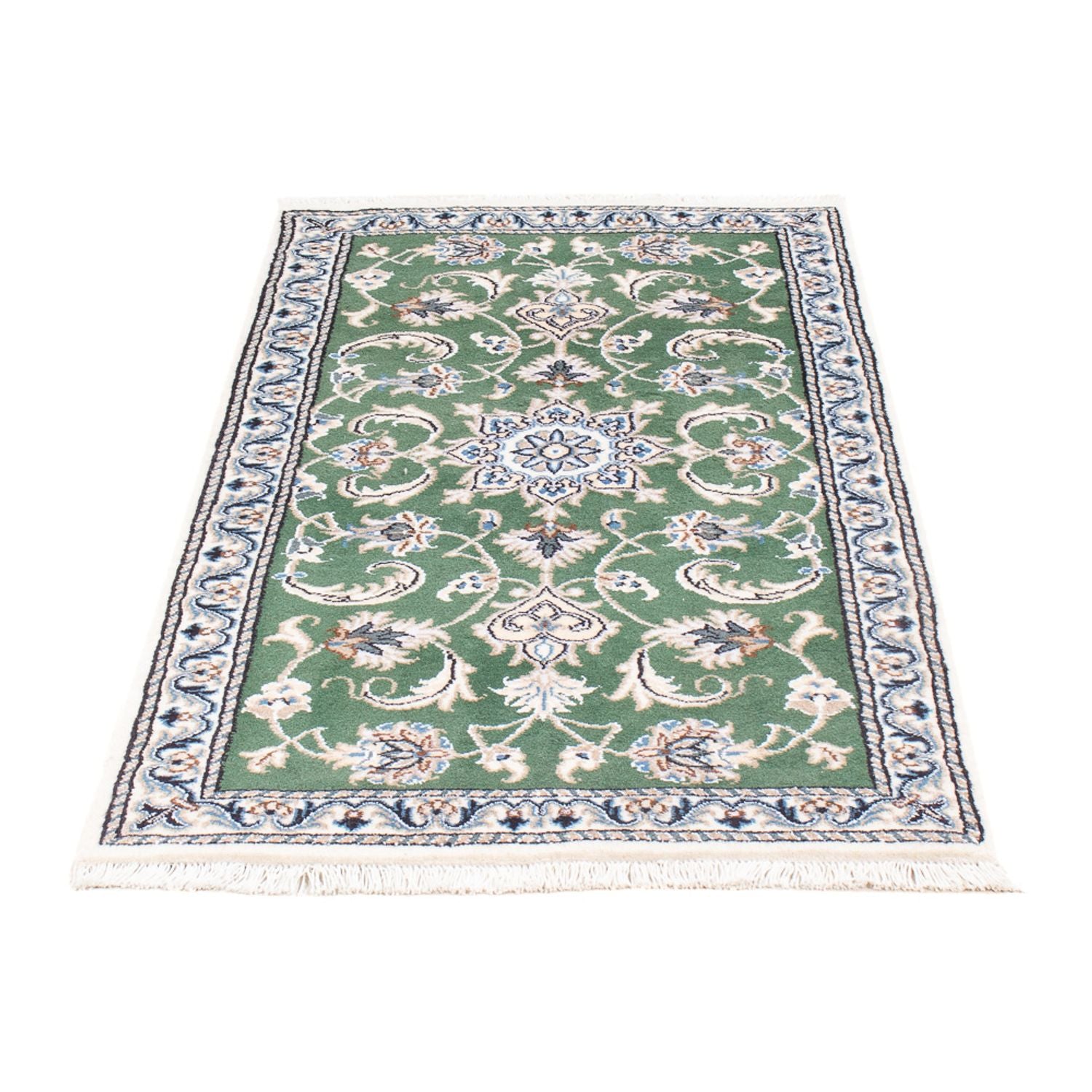 Tapis persan - Nain - 138 x 70 cm - vert