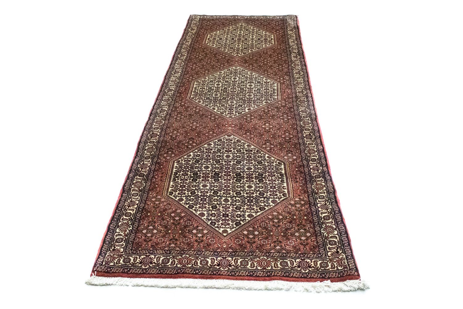 Tapis de couloir Tapis persan - Bidjar - 320 x 90 cm - rouge