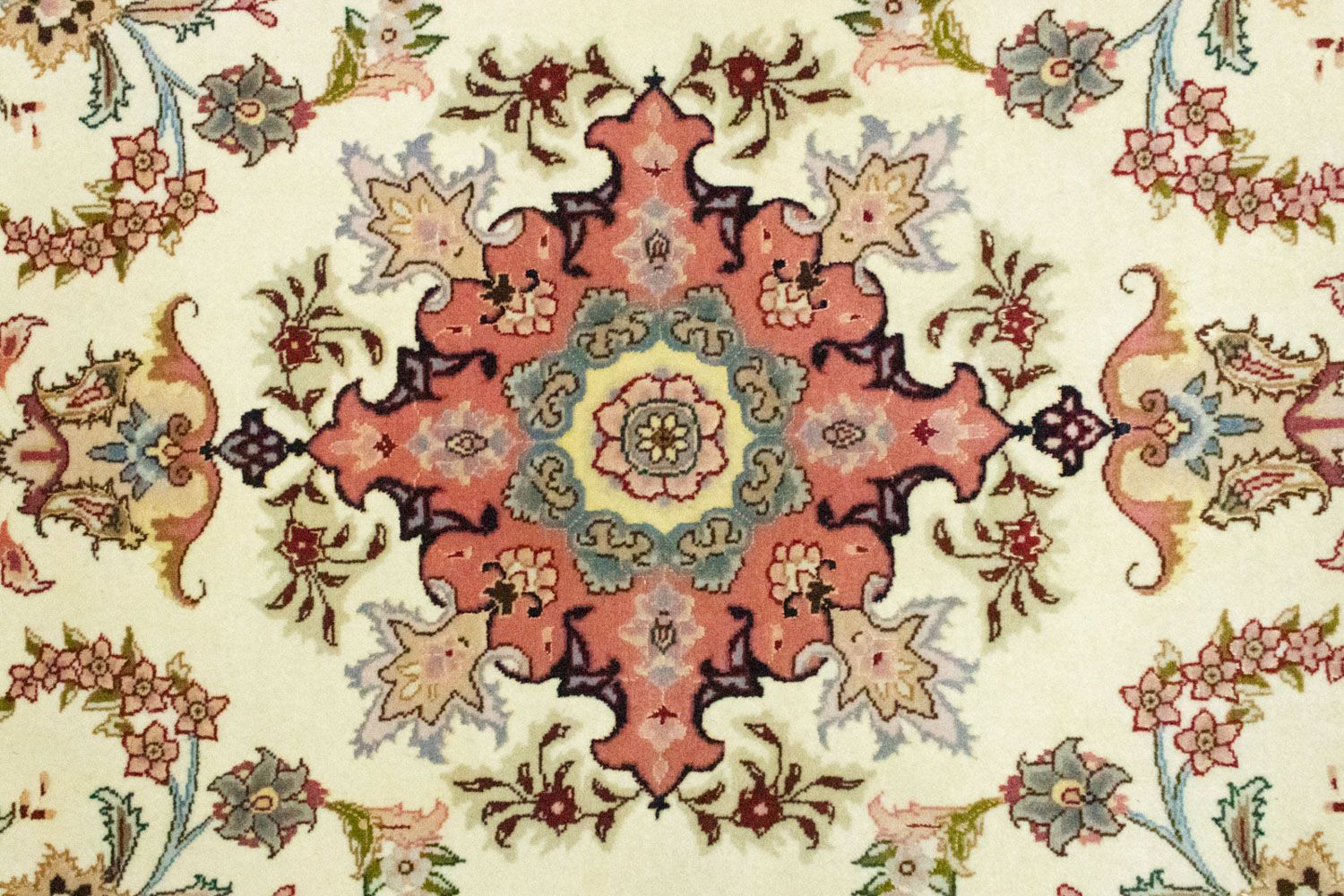 Tapis de couloir Tapis persan - Tabriz - Royal - 199 x 85 cm - beige