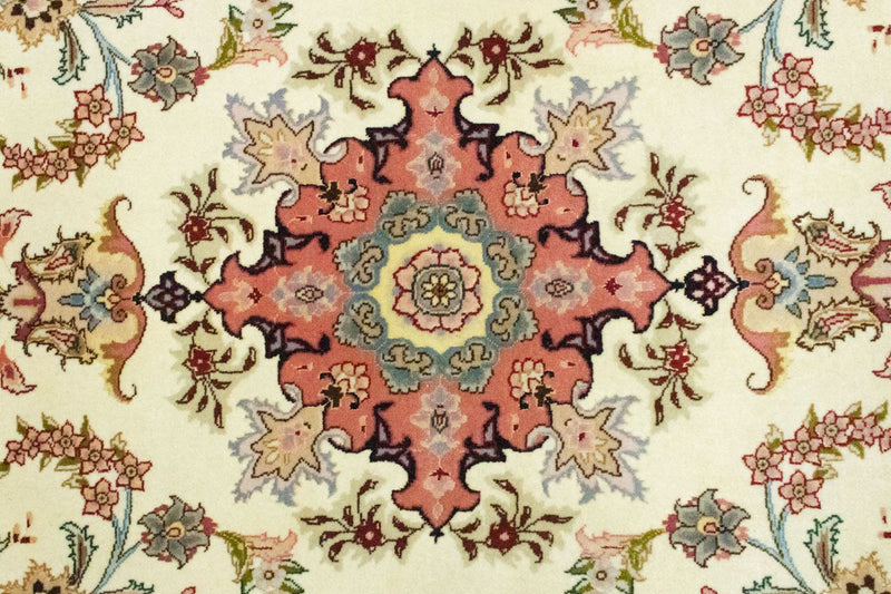 Tapis de couloir Tapis persan - Tabriz - Royal - 199 x 85 cm - beige