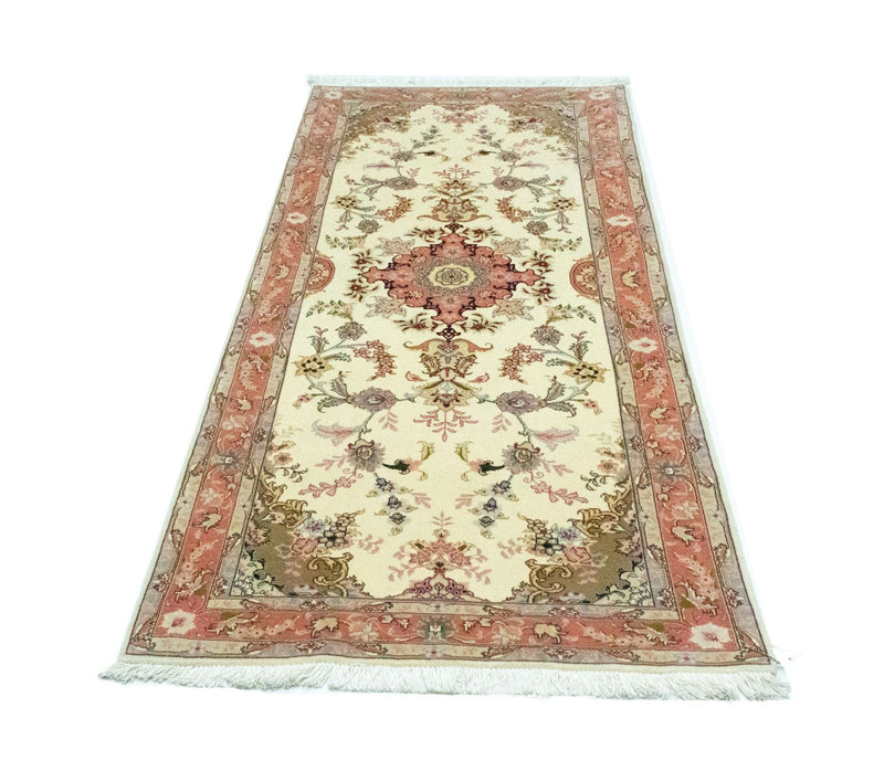 Tapis de couloir Tapis persan - Tabriz - Royal - 199 x 85 cm - beige