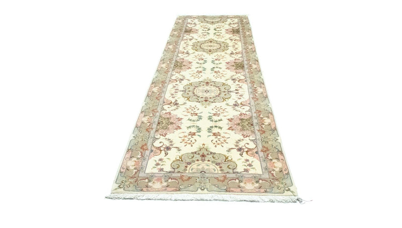 Tapis de couloir Tapis persan - Tabriz - 337 x 90 cm - beige