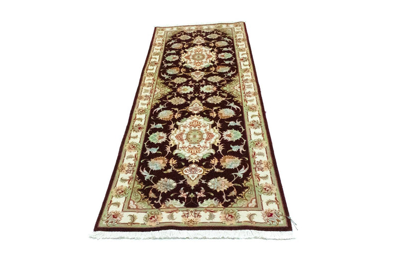 Tapis de couloir Tapis persan - Tabriz - Royal - 227 x 76 cm - rouge foncé
