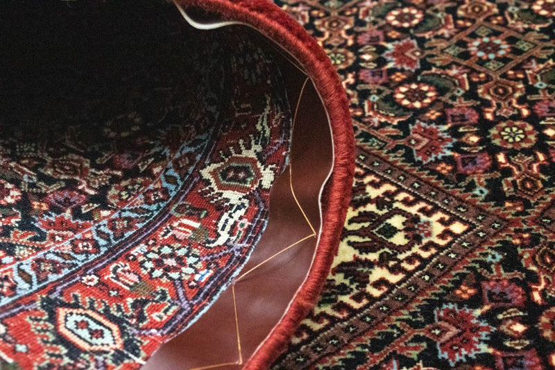 Tapis de couloir Tapis persan - Bidjar - 294 x 83 cm - bleu