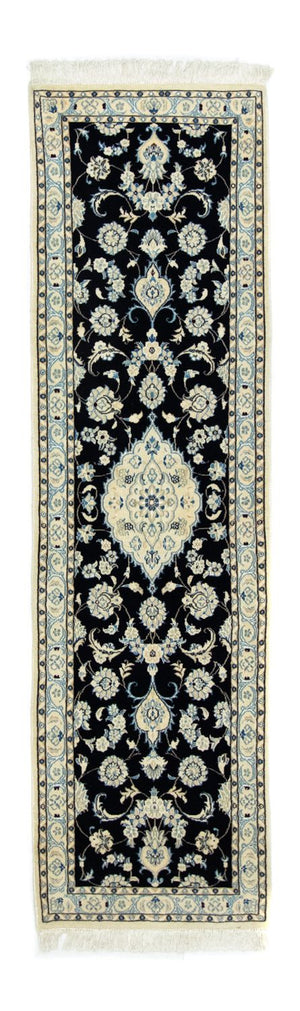 Tapis de couloir Tapis persan - Nain - 215 x 57 cm - bleu foncé