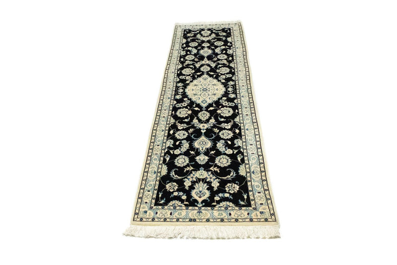Tapis de couloir Tapis persan - Nain - 215 x 57 cm - bleu foncé