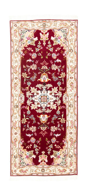 Tapis de couloir Tapis persan - Tabriz - Royal - 202 x 81 cm - rouge