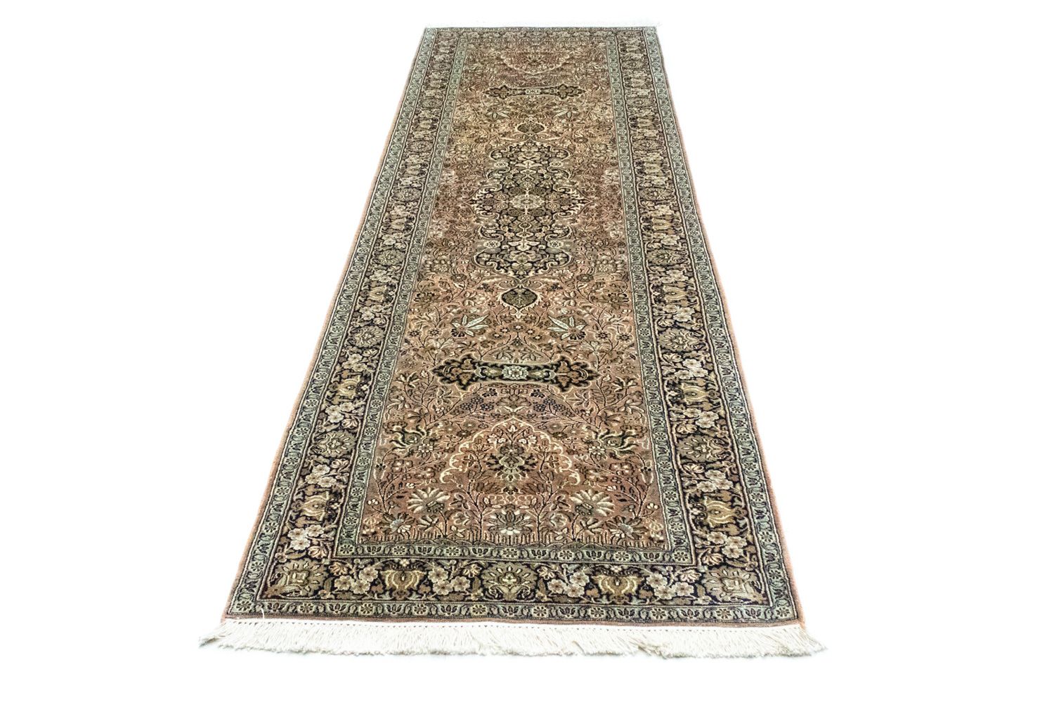 Tapis de couloir Tapis en soie - Soie du Cachemire - 278 x 77 cm - rouge