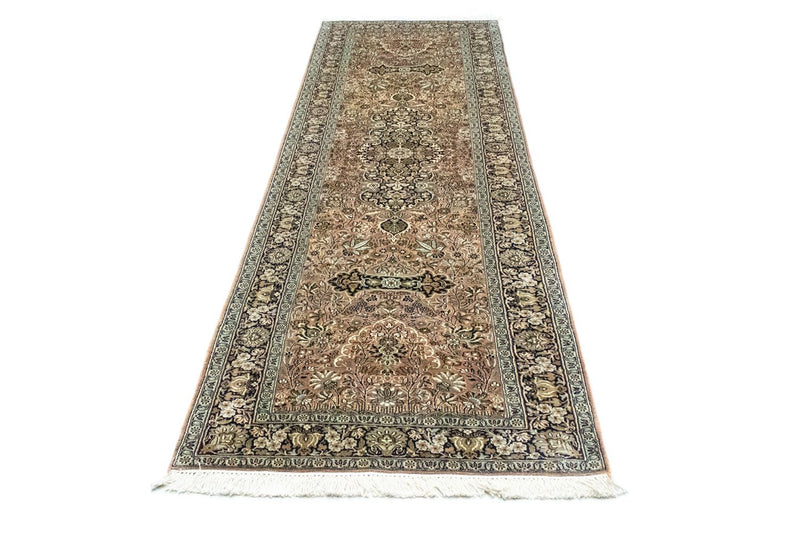 Tapis de couloir Tapis en soie - Soie du Cachemire - 278 x 77 cm - rouge