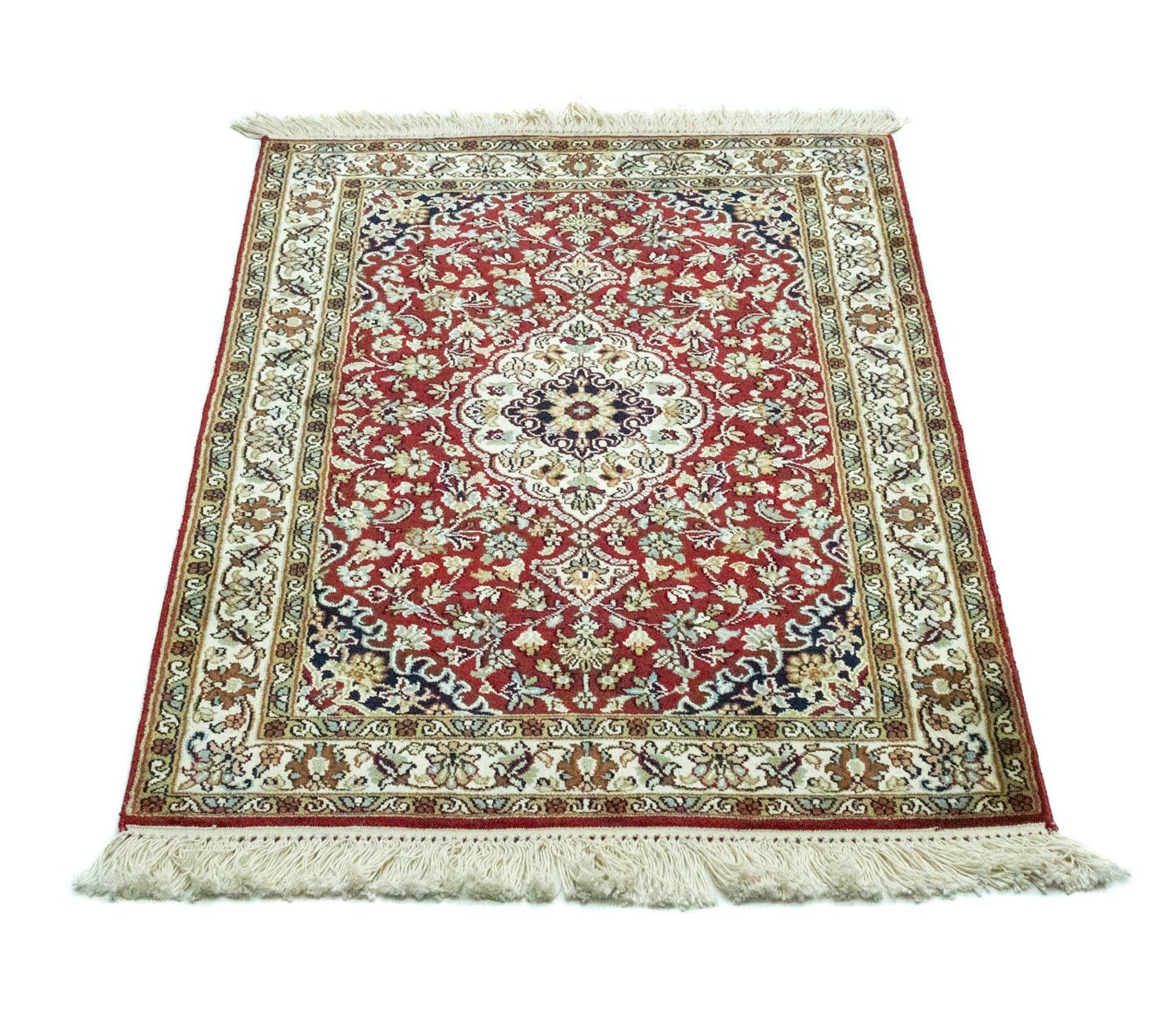 Tapis en soie - Soie du Cachemire - 95 x 63 cm - rouge