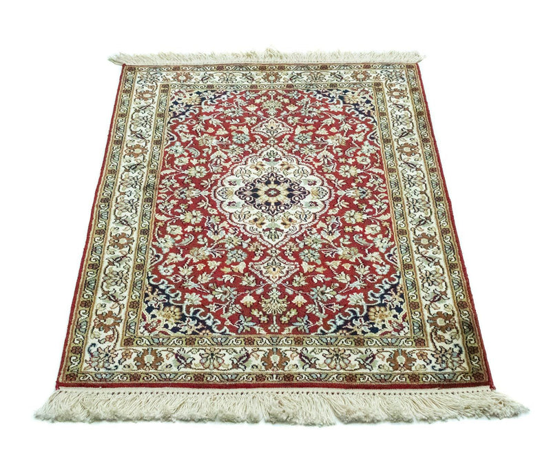 Tapis en soie - Soie du Cachemire - 95 x 63 cm - rouge