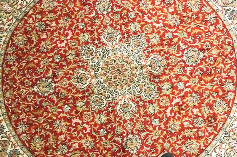 Seidenteppich - Kaschmir Seide 158 x 150 cm Teppich Quadratisch