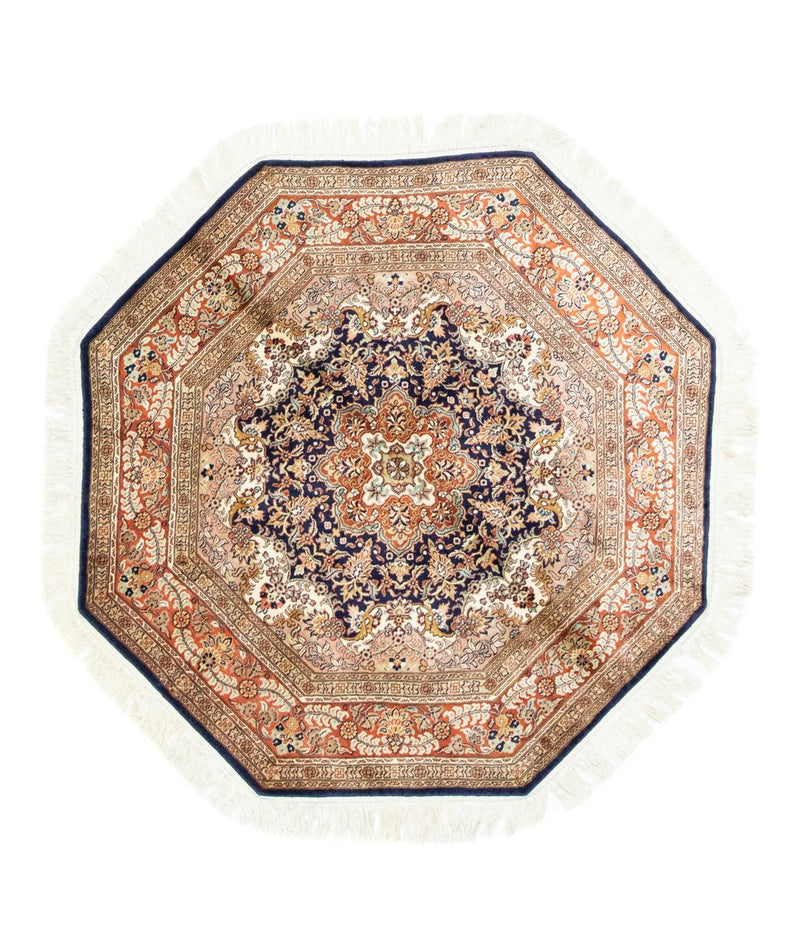 Tapis en soie - Soie du Cachemire originale  - 127 x 125 cm - bleu