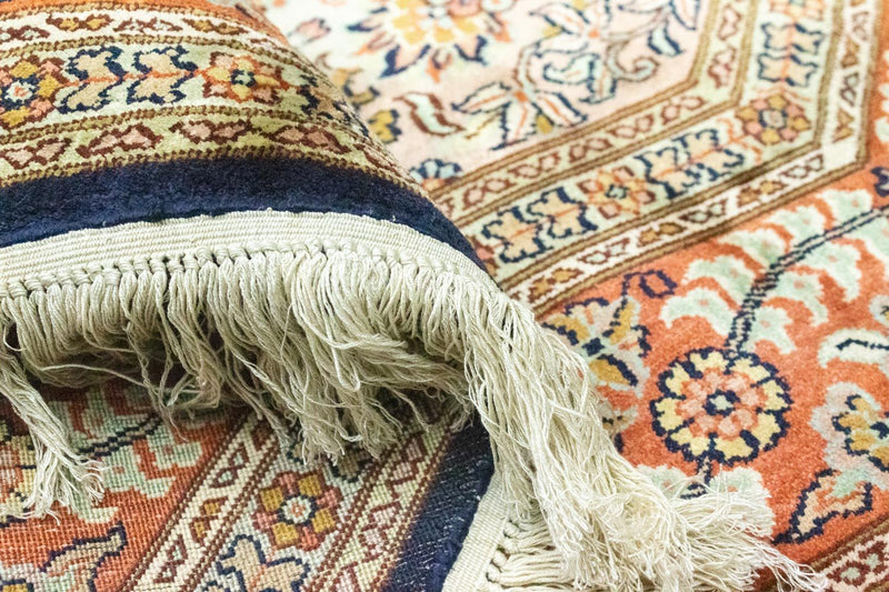 Tapis en soie - Soie du Cachemire originale  - 127 x 125 cm - bleu