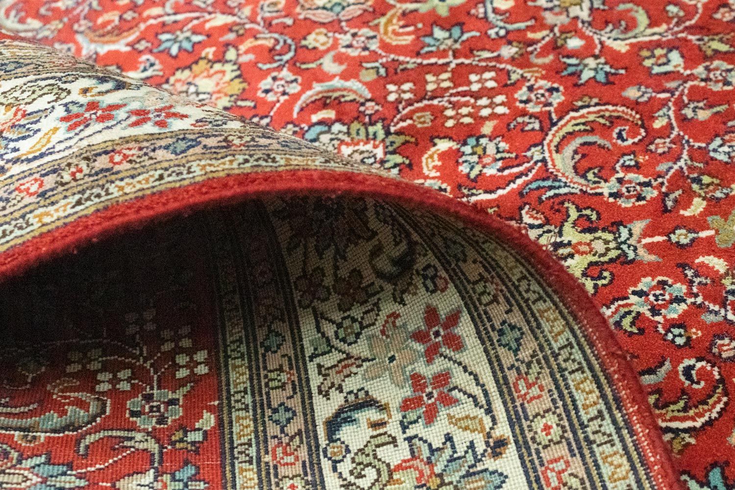 Tapis en soie - Soie du Cachemire - 159 x 100 cm - rouge