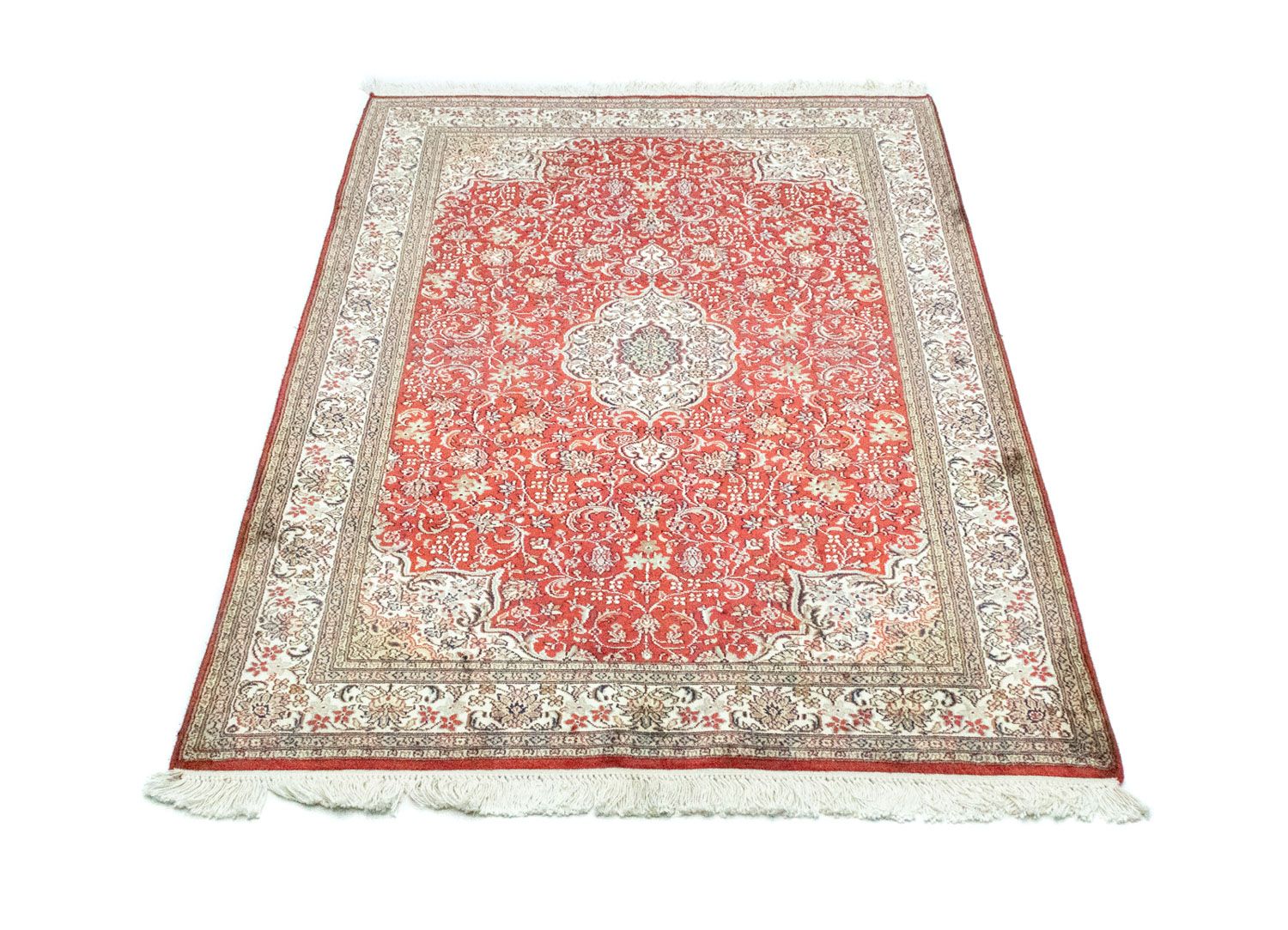 Tapis en soie - Soie du Cachemire - 159 x 100 cm - rouge