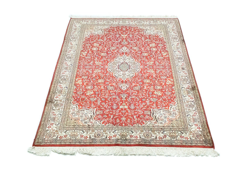 Tapis en soie - Soie du Cachemire - 159 x 100 cm - rouge