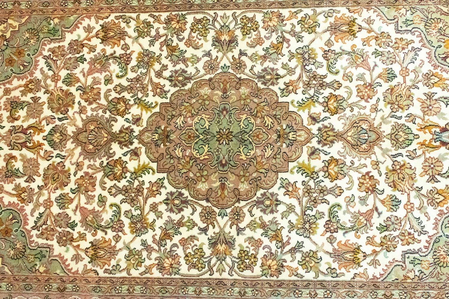 Tapis en soie - Soie du Cachemire - 159 x 94 cm - beige