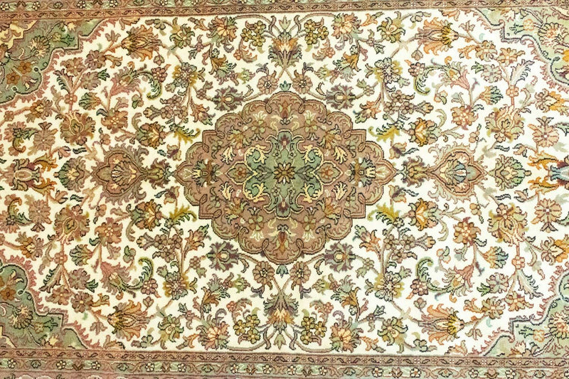 Tapis en soie - Soie du Cachemire - 159 x 94 cm - beige