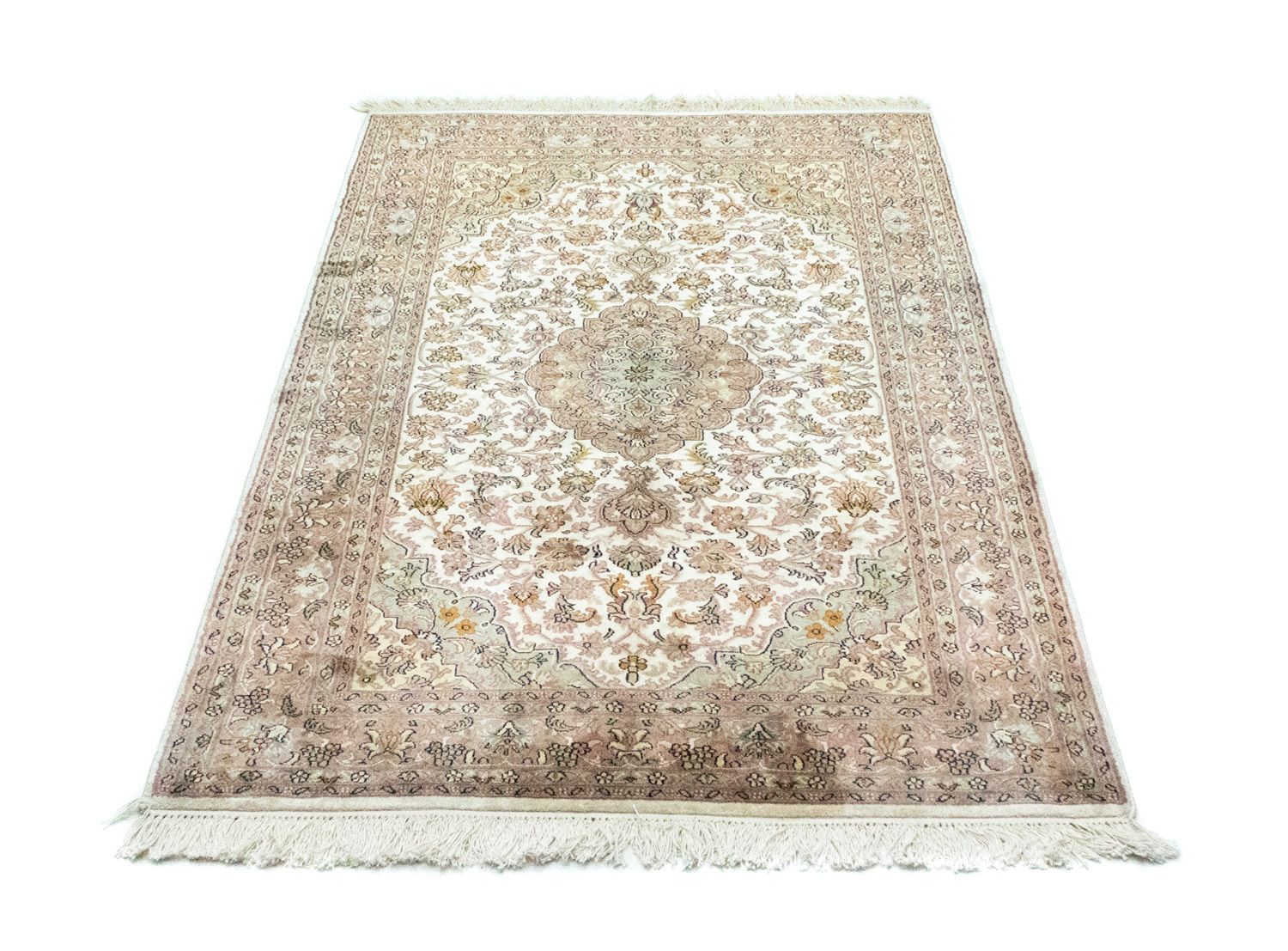 Tapis en soie - Soie du Cachemire - 159 x 94 cm - beige