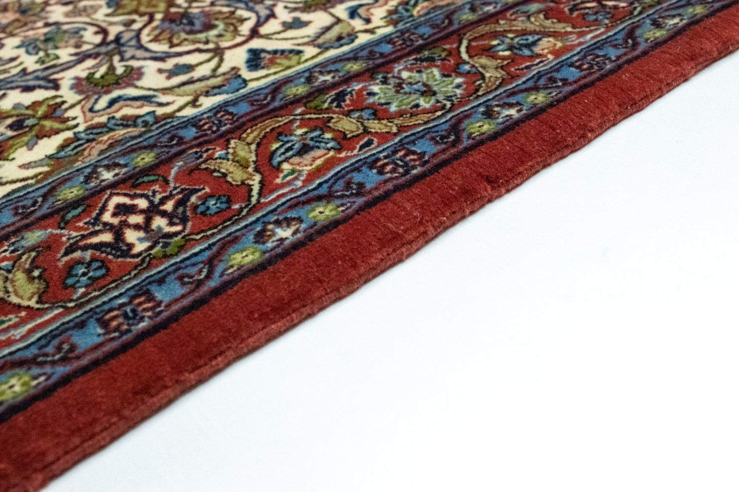Tapis de couloir Tapis persan - Isfahan - Premium - 364 x 90 cm - beige