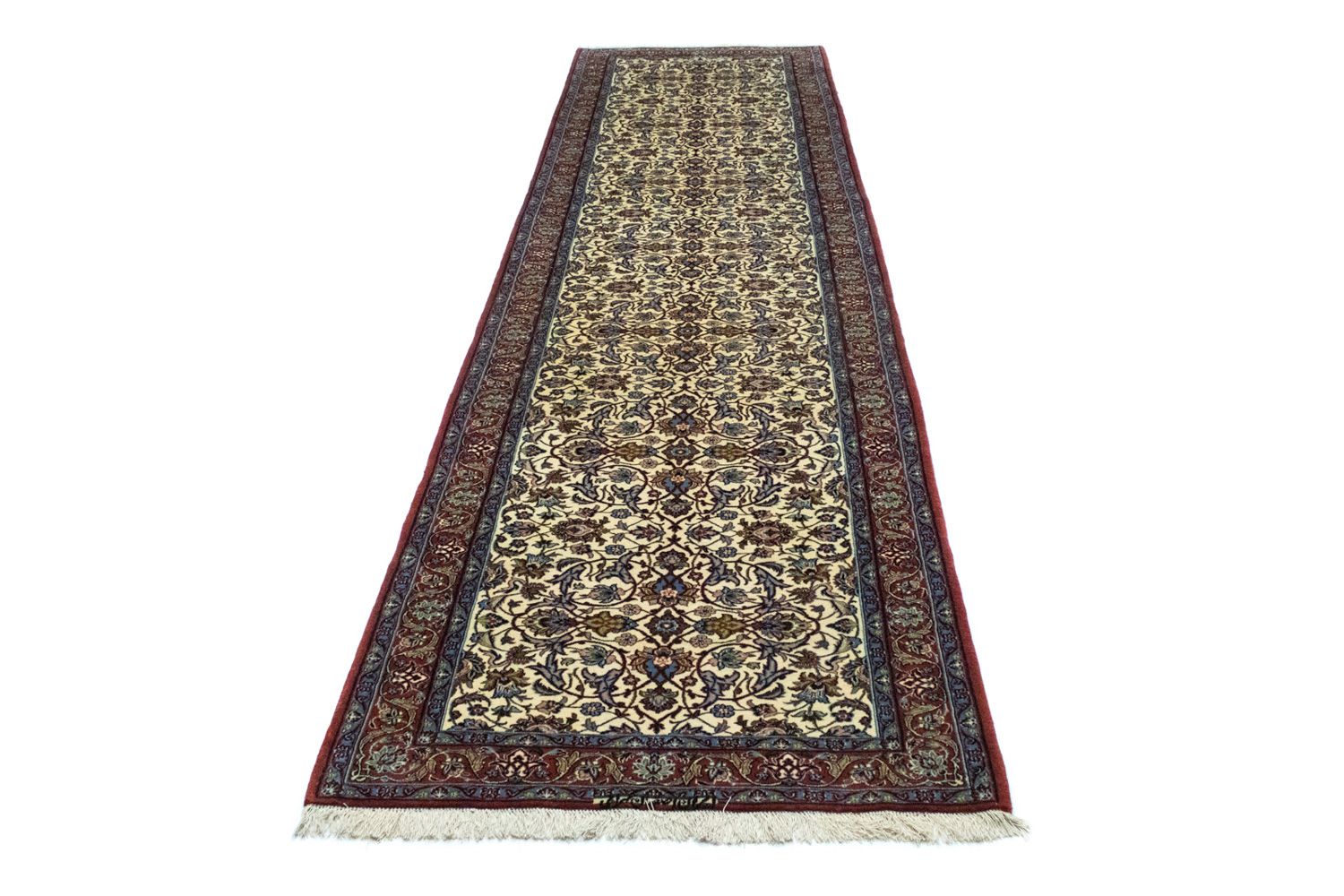 Tapis de couloir Tapis persan - Isfahan - Premium - 364 x 90 cm - beige