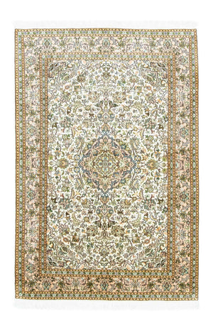 Tapis en soie - Soie du Cachemire - 183 x 125 cm - beige