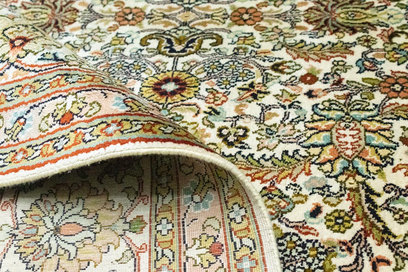 Tapis en soie - Soie du Cachemire - 274 x 184 cm - beige