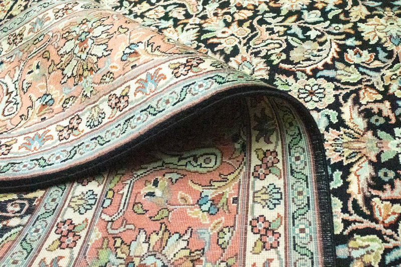 Tapis en soie - Soie du Cachemire - 315 x 214 cm - bleu