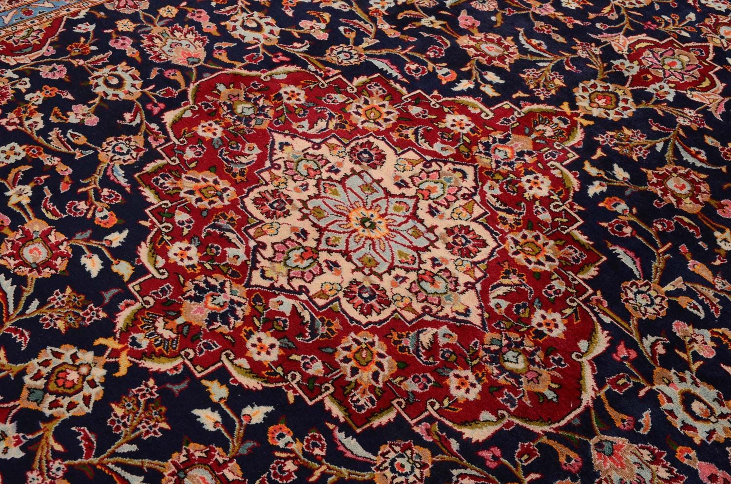 Tapis persan - Keshan - 403 x 290 cm - bleu