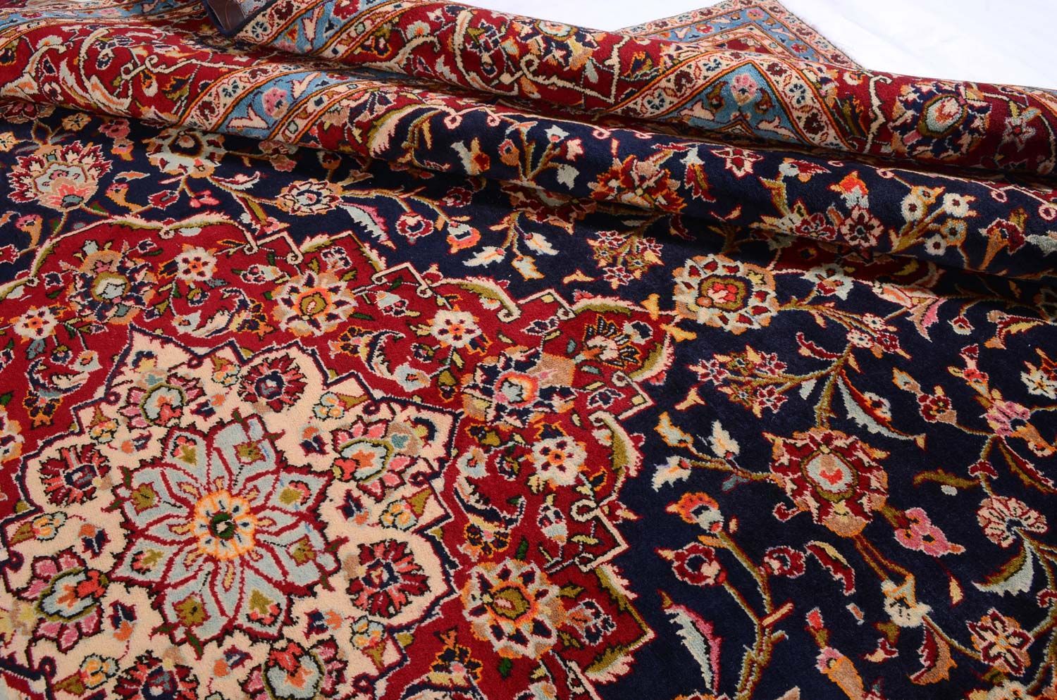 Tapis persan - Keshan - 403 x 290 cm - bleu