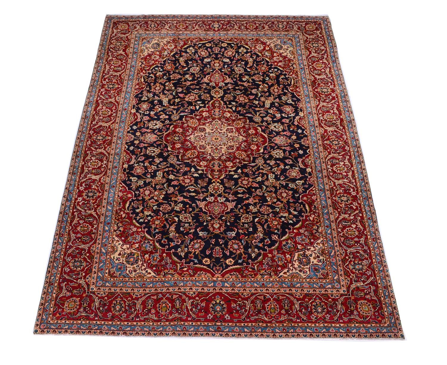 Tapis persan - Keshan - 403 x 290 cm - bleu