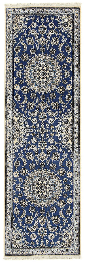 Tapis de couloir Tapis persan - Nain - Royal - 200 x 60 cm - bleu