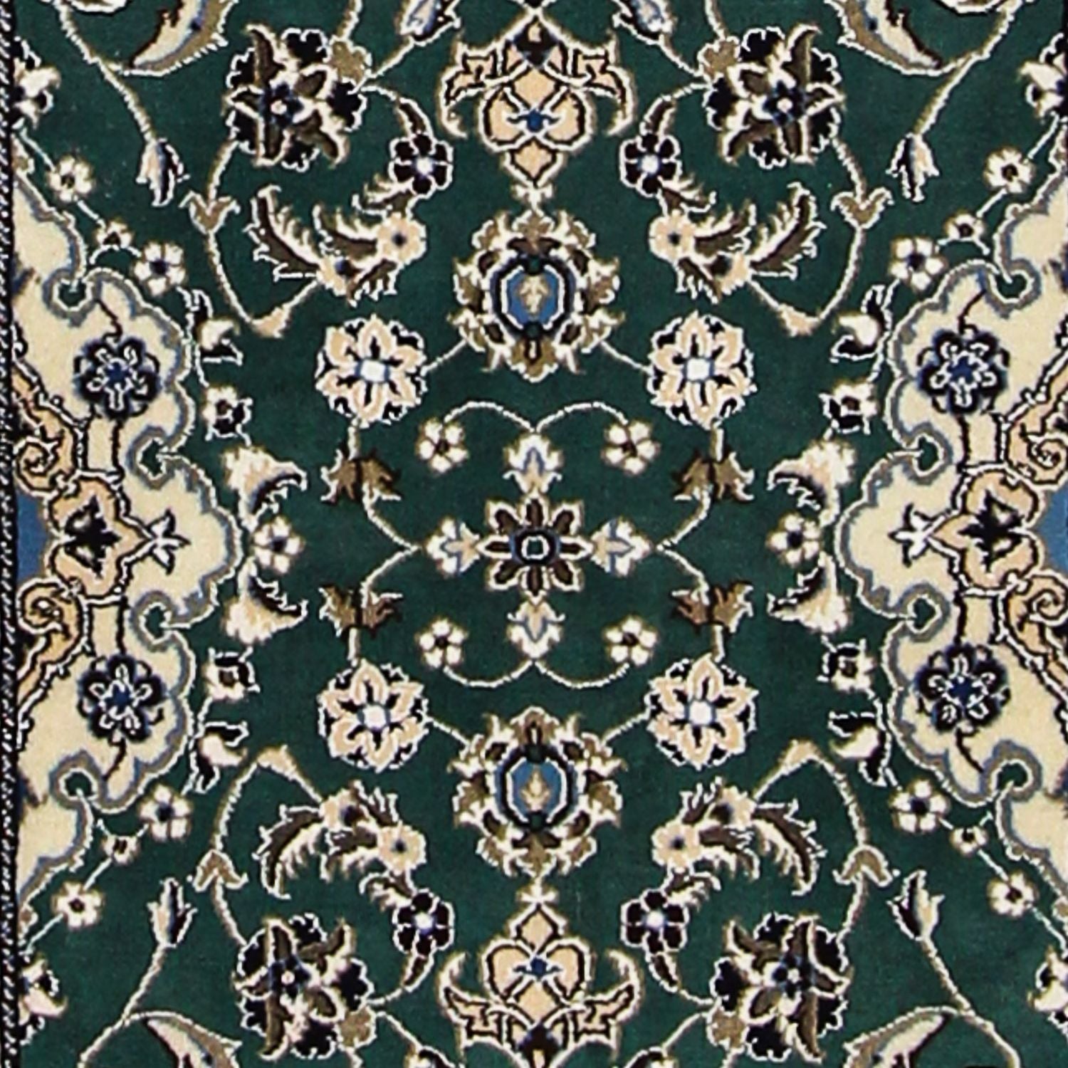 Tapis de couloir Tapis persan - Nain - Royal - 200 x 60 cm - vert foncé
