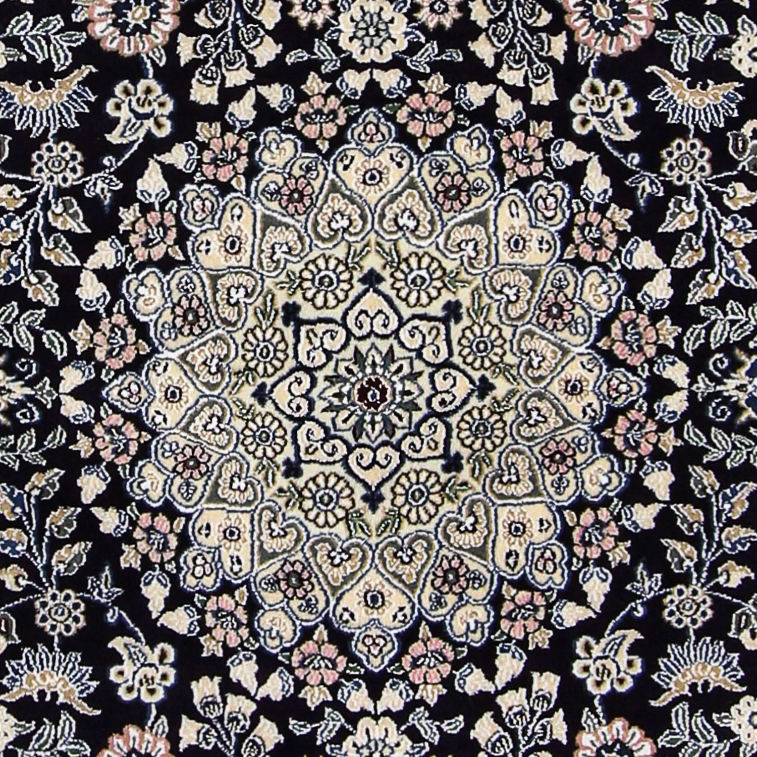 Tapis persan - Nain - Royal - 204 x 128 cm - bleu foncé
