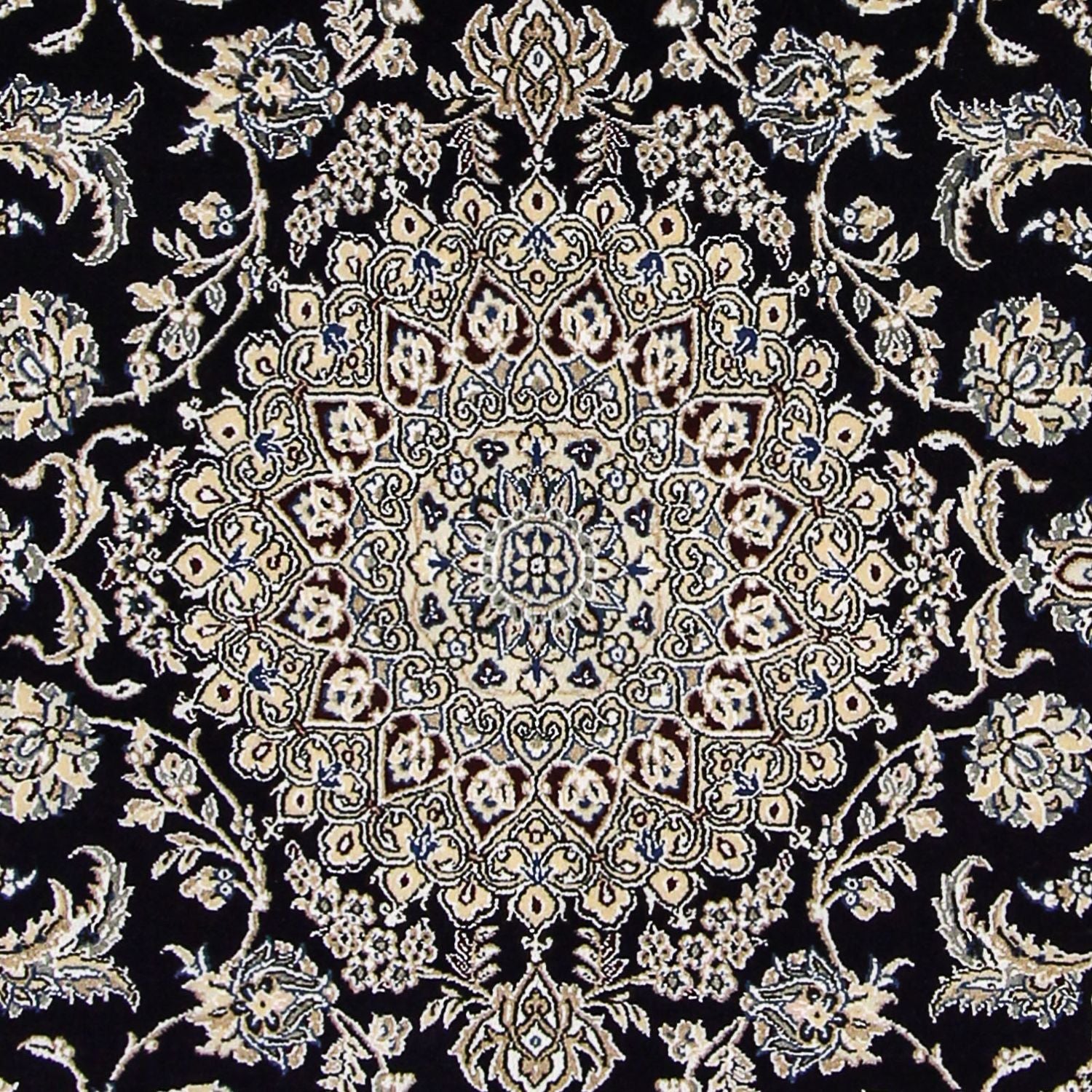 Tapis persan - Nain - Royal - 249 x 155 cm - bleu foncé