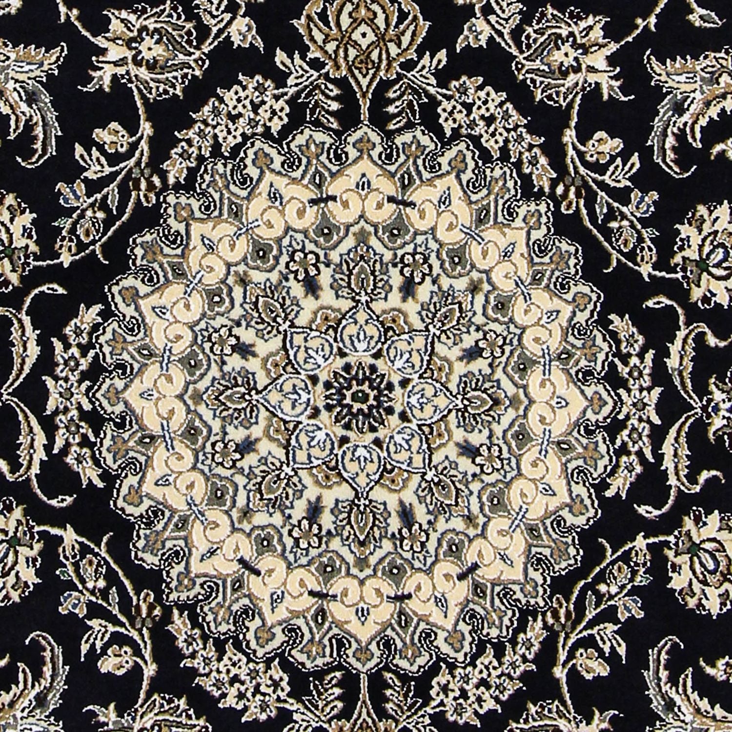 Tapis persan - Nain - Royal - 255 x 154 cm - bleu foncé