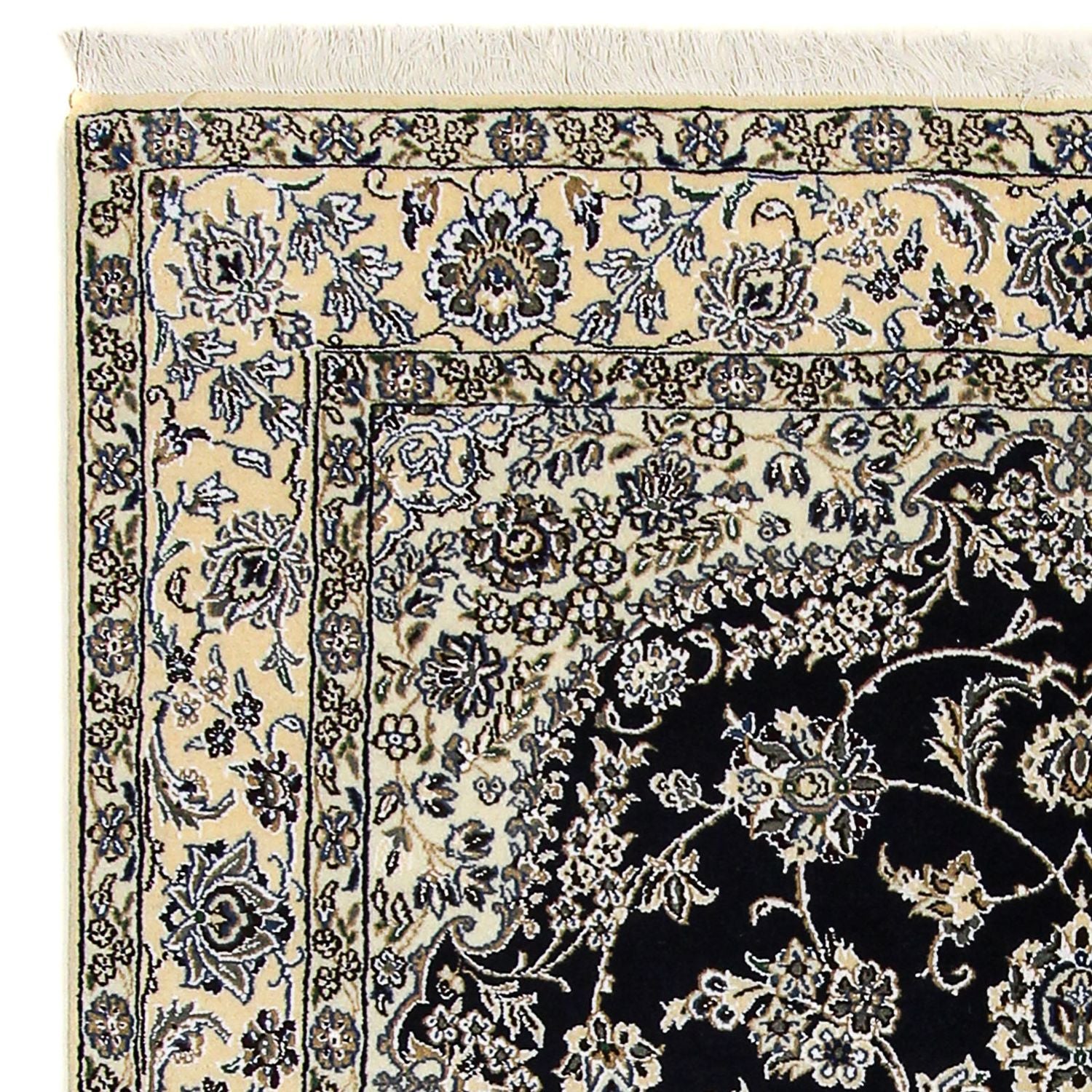 Tapis persan - Nain - Royal - 255 x 154 cm - bleu foncé