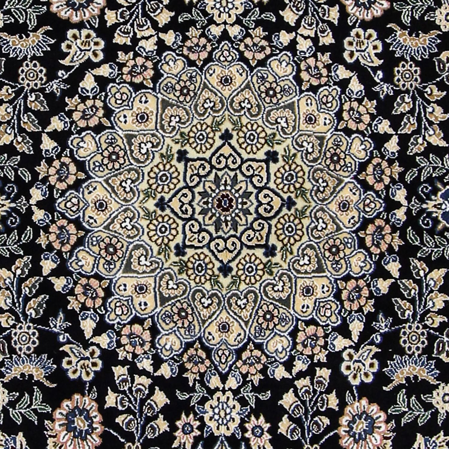 Tapis persan - Nain - Royal - 202 x 132 cm - bleu foncé